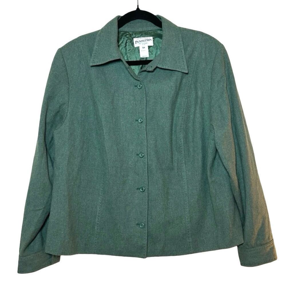 Pendleton Women’s 100% Wool Lightweight Jacket Light Green Size 16W